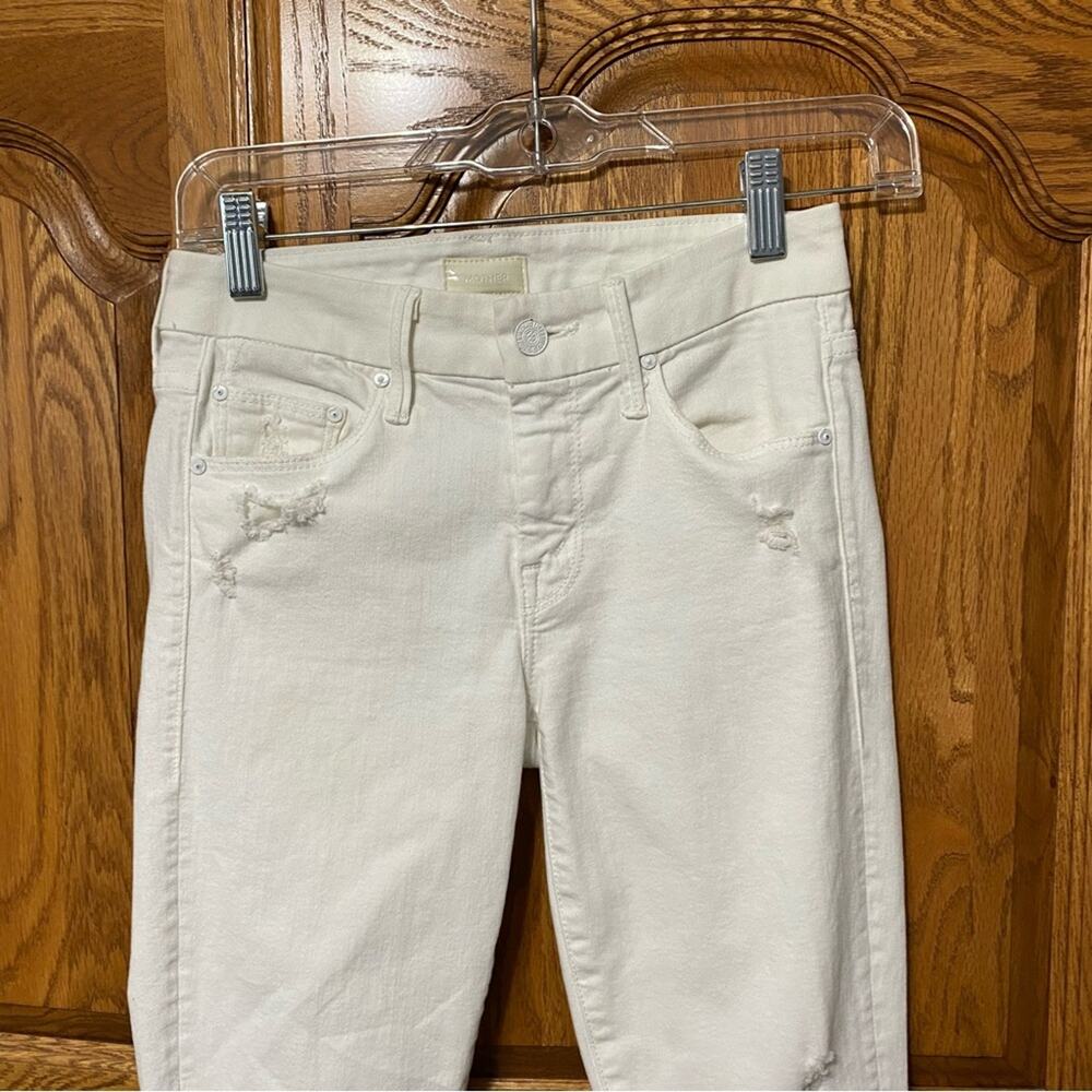 Mother The Looker Stayin’ Rowdy White Jeans Distressed Women’s Size 24 - Picture 6 of 16